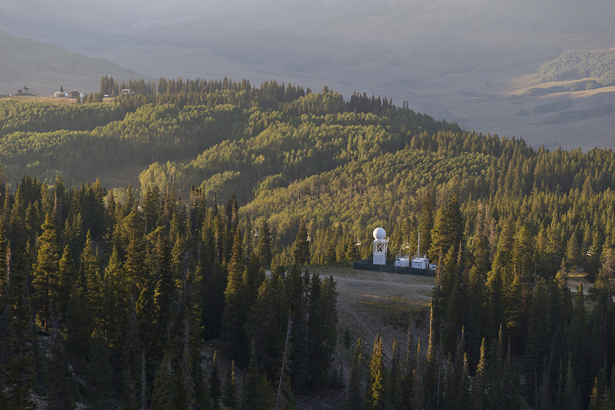 The ski lift at Crested Butte Mountain Resort cuts near SAIL instruments. 