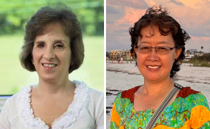 Pictures of Karen Gibson on the left and Yan Shi on the right